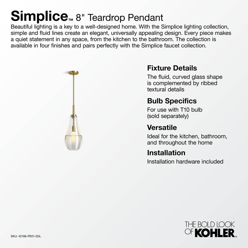 Simplice 5 In. Bottle Pendant, Chrome, 72.44" H x 8" W x 12.38" D