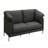 Black Top Grain Leather Sofa