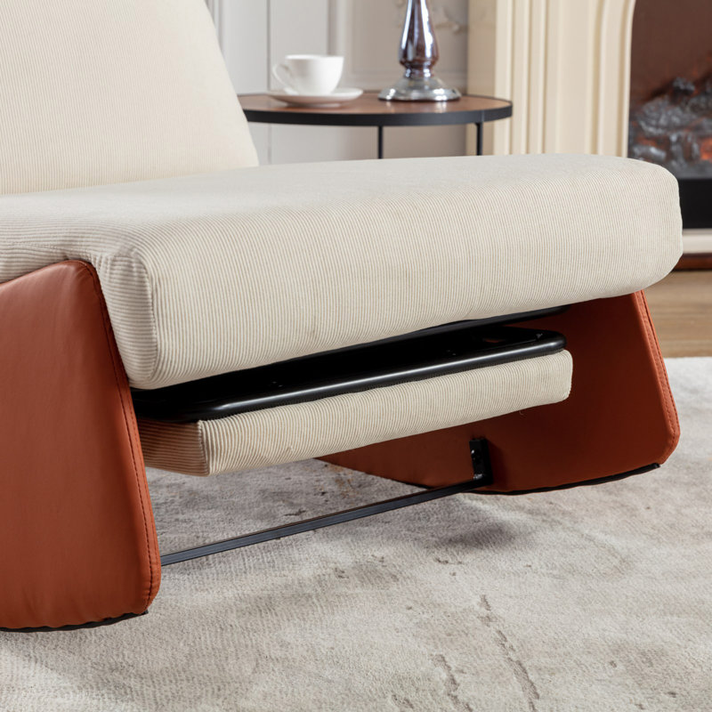 Fauteuil inclinable, chaise berçante moderne avec repose-pieds Modern, Orange