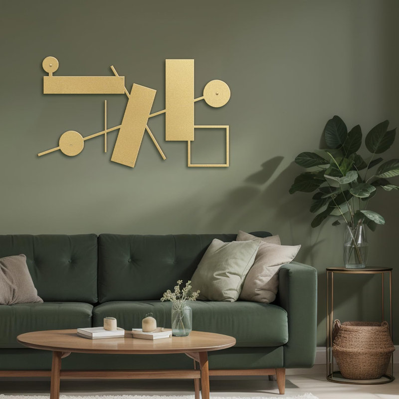 Décoration murale en métal, Or, H 9 po x l 18 po x P 0,05 po