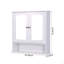 Armoire de salle de bain murale blanche avec 2 portes miroir et une tablette réglable