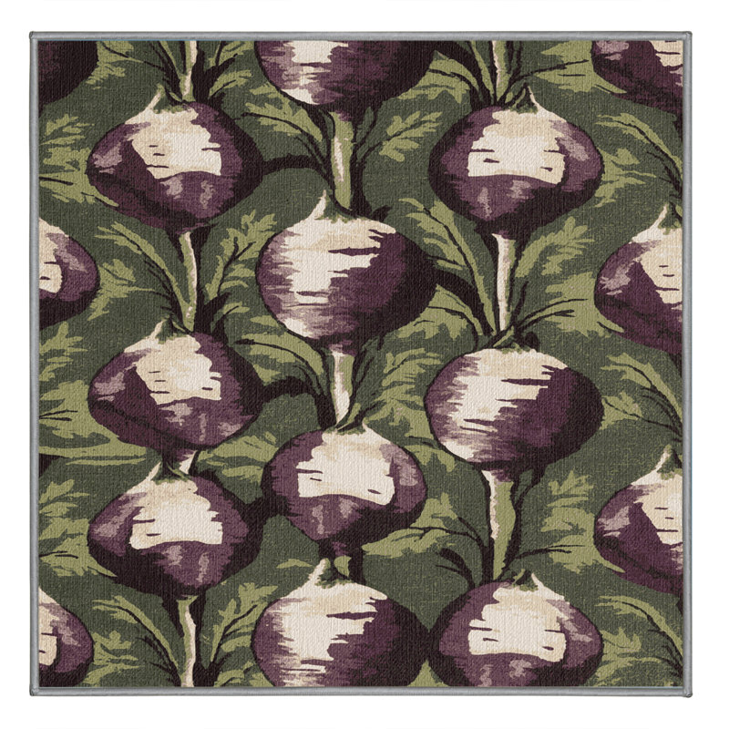  Tapis lavable avec légumes et navets, Carré 8 pi