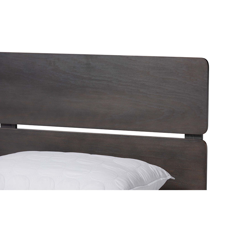 Hanzel Jensen Solid Wood Standard Bed, Queen, Dark Gray