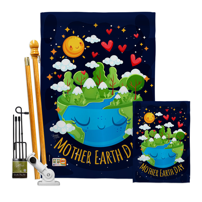 Double Sided 40'' H x 28'' W Polyester Flag Set