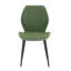 4 ensembles de chaises de salle à manger en polyuréthane vert olive rétro avec un coussin spacieux et confortable. Plusieurs couleurs disponibles, avec des pieds en métal noir et des pieds réglables, convenant à la salle à manger, au bureau et au bureau, etc.-1938965638