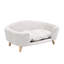 Petit canapé-lit pour chien avec structure surélevée, matériau en velours côtelé, pieds en bois d'hévéa, mousse de soutien, couleur beige, assemblage rapide pour teinte de cadre pour animaux de compagnie douillets, détente sans effort