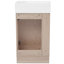 Meuble-lavabo de salle de bain avec lavabo et tablette latérale - montage à gauche ou à droite, plateau en céramique, rangement pour armoire