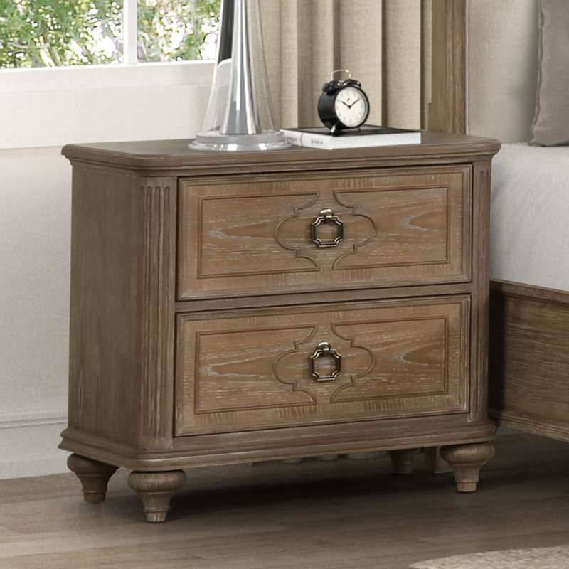 Table de chevet, chêne rustique