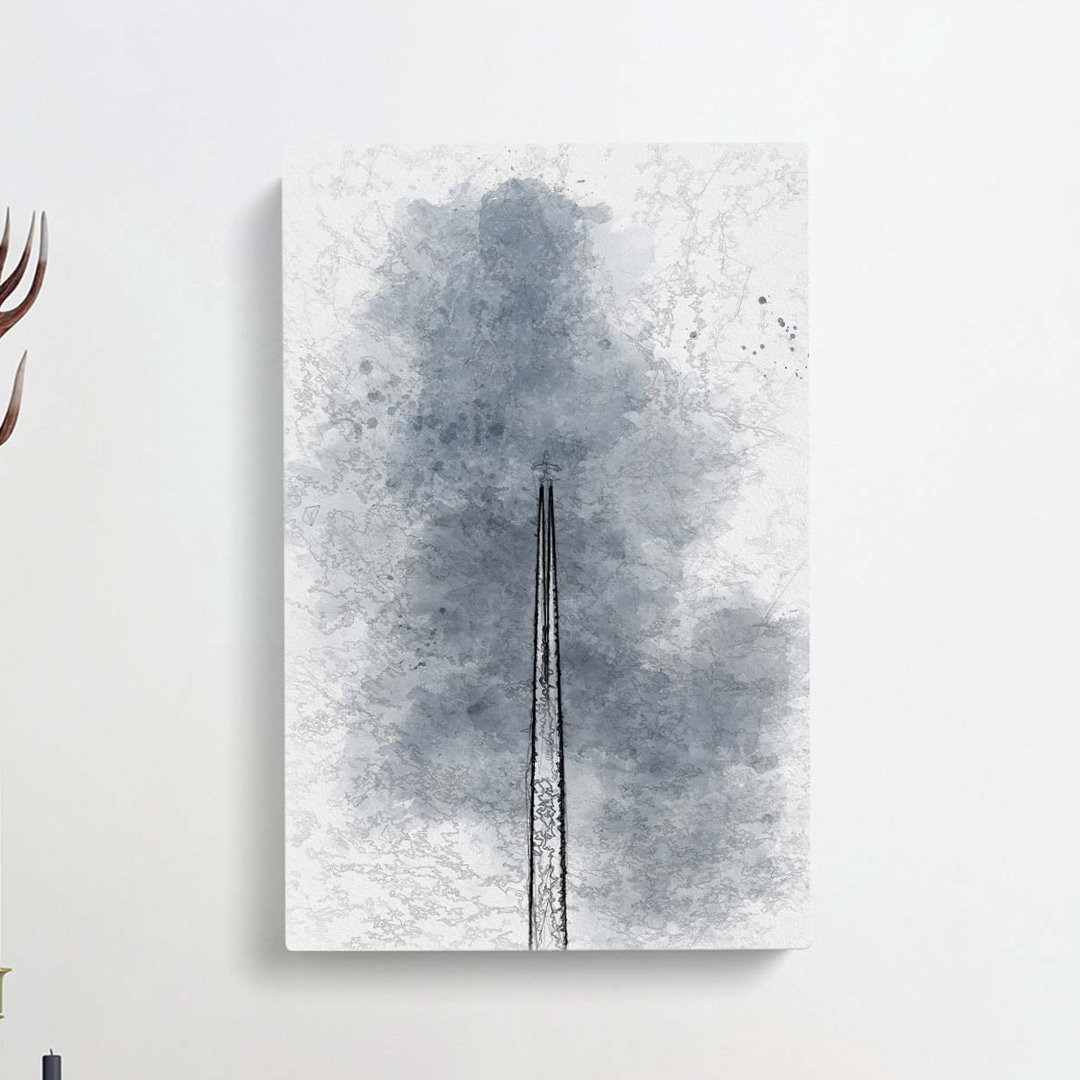 Contrails from the Airplane in Abstract - Wrapped Canvas