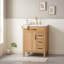 Meuble-lavabo en bois avec lavabo en céramique, 3 tiroirs, tiroir rabattable et quincaillerie à fermeture en douceur