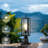 Embree 2 Pack Pier Mount Light with Dusk to Dawn Sensor, Outdoor Post Light Fixture with Transparent Glass