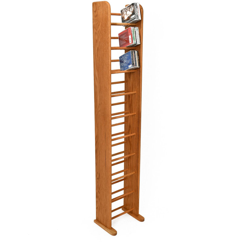 Dowel-Style Wooden CD Rack - 04 Series, Natural, 66.5" H x 12.5" W x 7.25" D