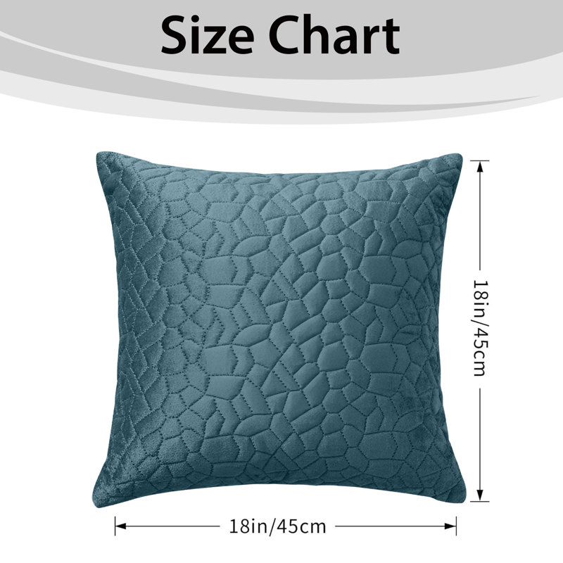 Aspire Homeware Geometric Square Velvet Cushion Covers, Teal, Pack of 6