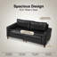 Courbes de style Mid-Century, cuir de polyuréthane respirant, pieds en bois massif, assemblage sans outils en 30 minutes, luxe adapté aux appartements-1244149021-1244149022-1244149025