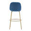 Métal bleu et doré de 2, cadre, repose-pieds pour des conversations prolongées, forme de chaise, motif uni, silhouette en mousse, dossier à profil bas, construction,