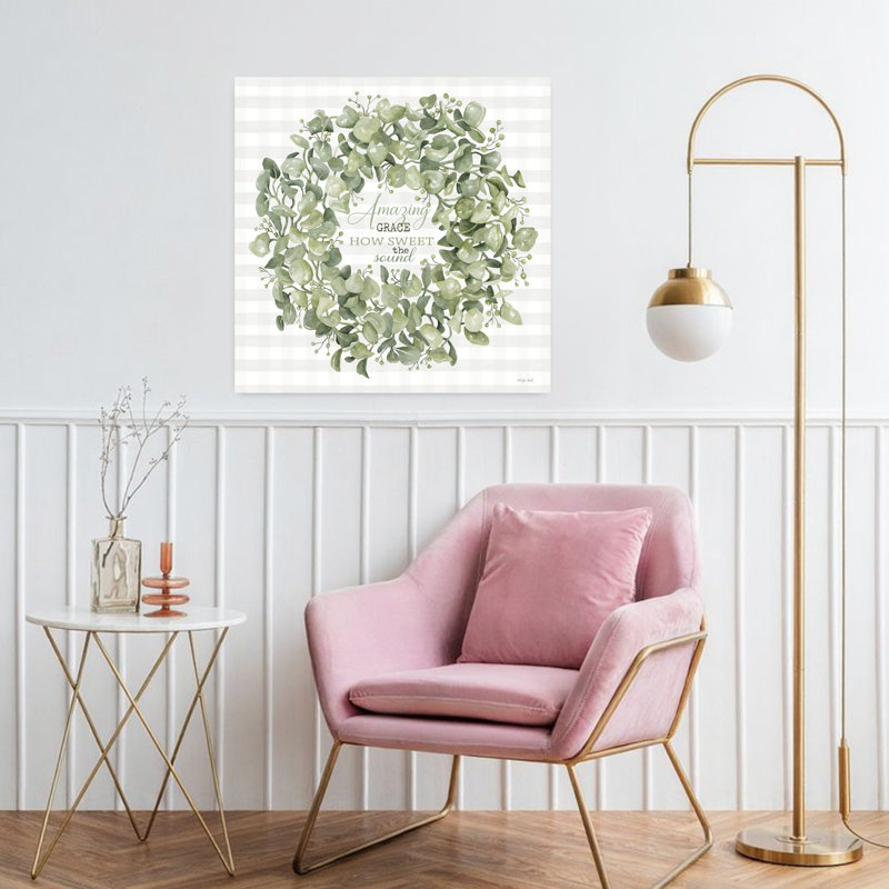 Amazing Grace Wreath, art contemporain abstrait, H 32 po x l 32 po