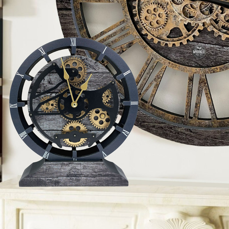 Wood Wall Clock, Carbon Grey