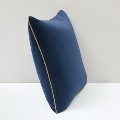 Orion Velvet Cotton Pillow Cover Navy