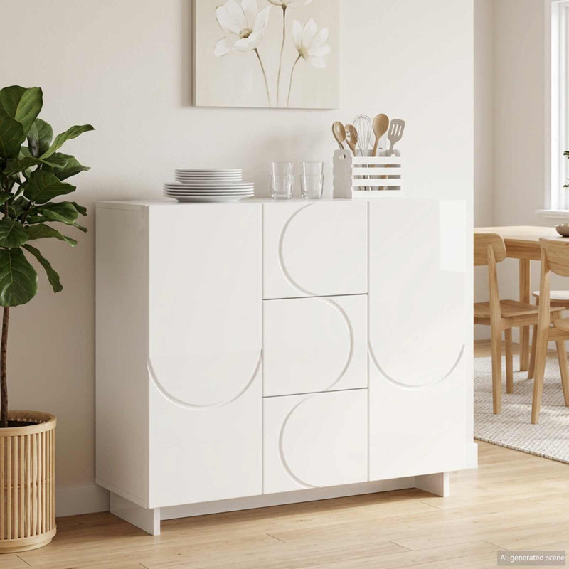 85.5cm Sideboard, High Gloss White