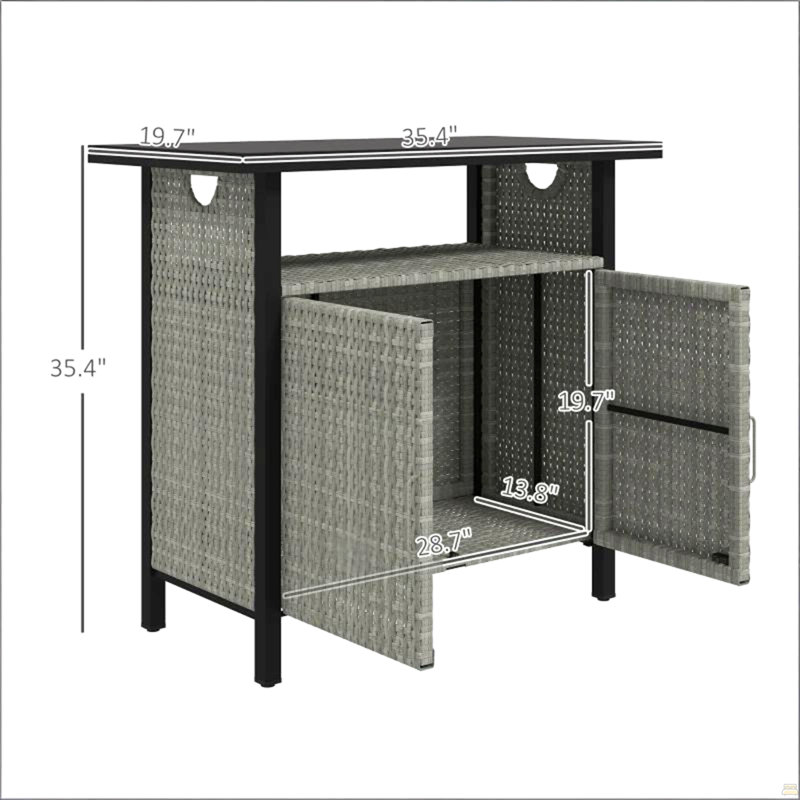 Table basse, organisateur d'armoire de rangement pour serviettes d'extérieur, table de bar d'extérieur