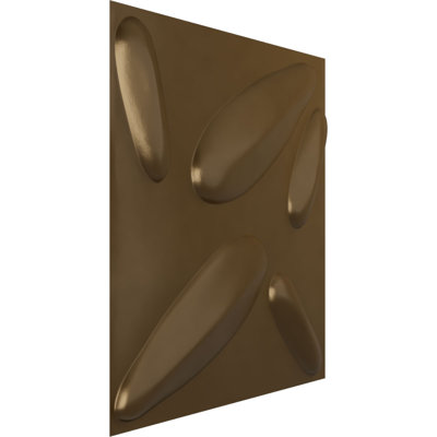 Panneau mural décoratif 3D à motif de pétales EnduraWall l 19 5/8 po x H 19 5/8 po, bronze métallique champagne (couvre 2,67 pieds carrés)