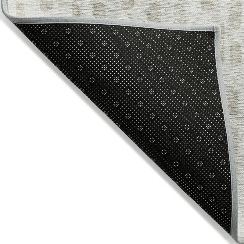 Tapis intérieur / extérieur géométrique lavable ivoire et beige Arpin 8 pi x 10 pi