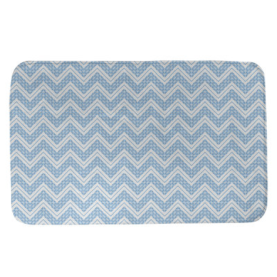 Tapis pour salle de bain à motif à chevrons à la main Stephenie