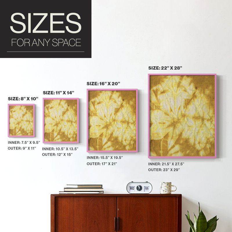 «Turmeric Sunrise II», reproduction encadrée - bois massif, Cadre photo rose simple, H 10 po x l 8 po