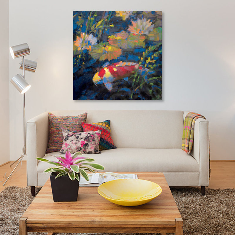 «Water Garden II», impression sur toile, H 26 po x l 26 po x P 1,5 po, Toile tendue, Pas de tapis