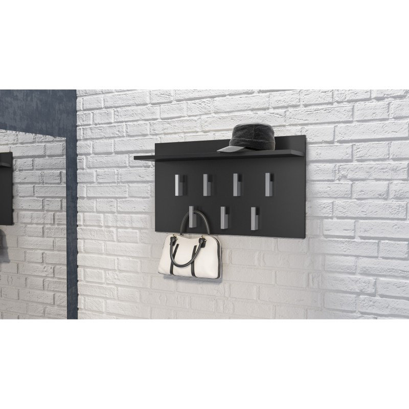 Bennefield 7 - Hook Coat Rack, Black