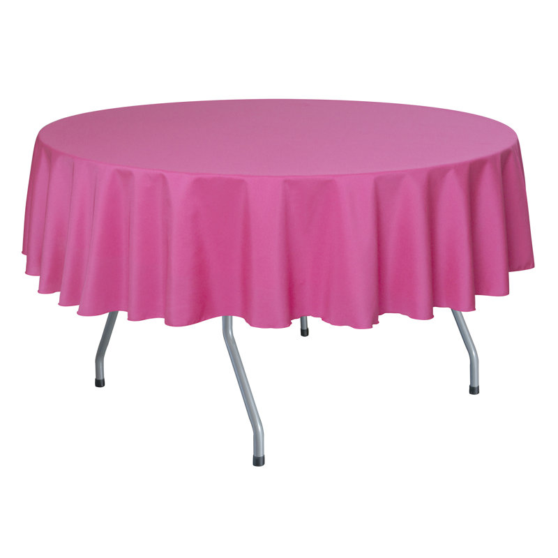 Ultimate Textile - Round Polyester Linen Tablecloth, 84" x 84", 10, Watermelon
