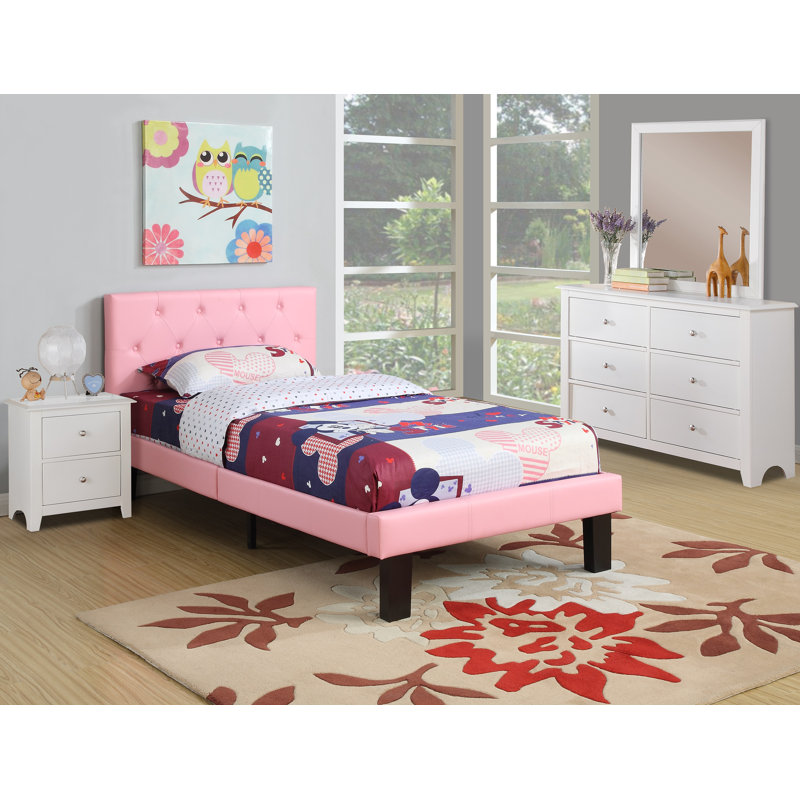 Lit à panneau Debellis par Harriet Bee, Simple, Rose