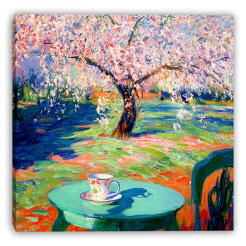 «Tea Under Blossom Canopy», art mural sur toile tendue, 30"W x 30"H x 1.5"D