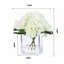 Hortensia artificiel dans un vase en verre cube-59393984