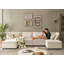 1 ensemble de canapé modulaire en bois avec revêtement en tissu Snowin, couleur blanc pâle, canapé modulaire Cloud MCS-01, pieds de canapé Cloud-137365019-137364998