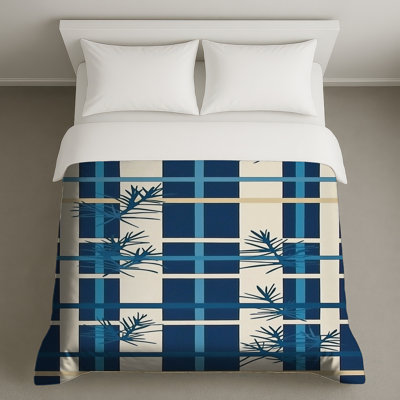 Plaid Bedding Pattern Duvet Cover Mid Century Modern