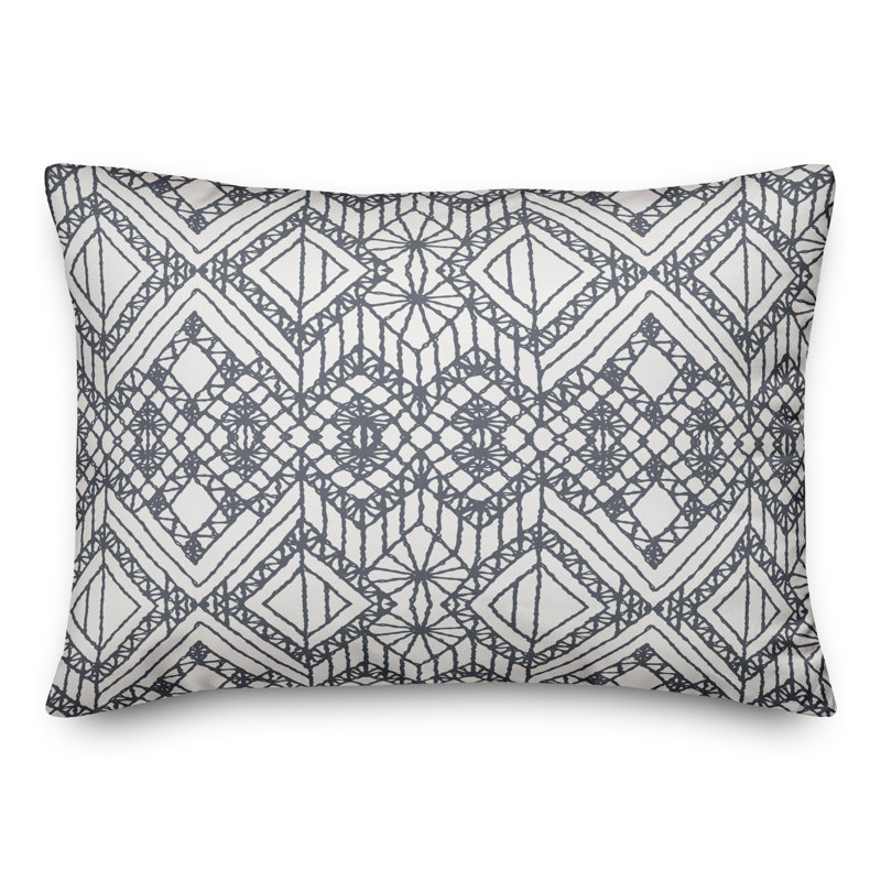 Macrome Pattern Outdoor Lumbar Pillow
