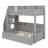 Twin Over Full Bunk Bed Featuring Storage Staircase, Pull-Out Bed, Storage Units, LED & USB Ports-1810096007
