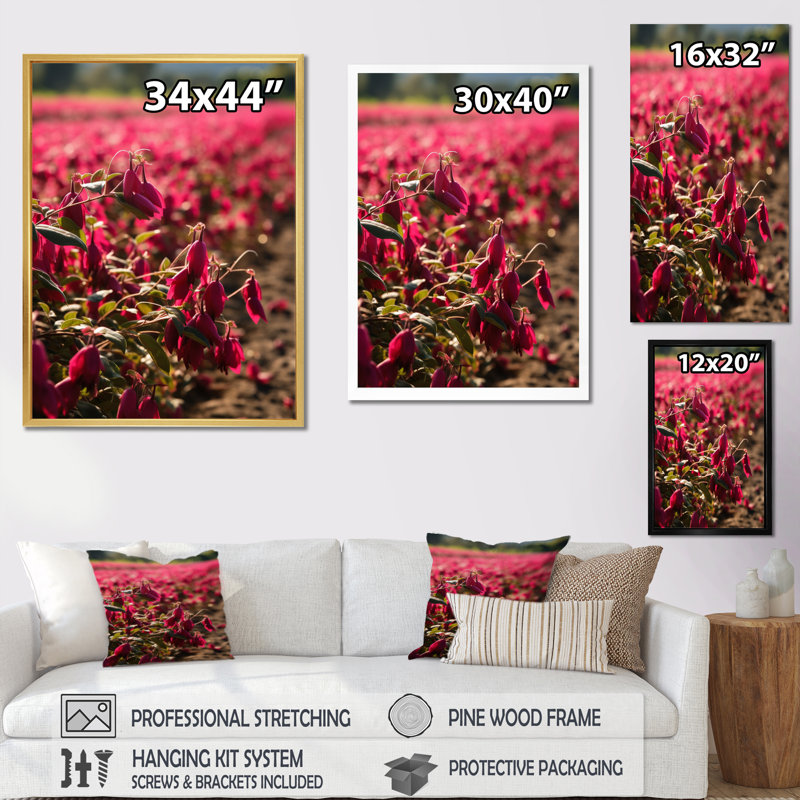 Fuchsia abstraction rose sur toile, H 32 po x l 16 po x P 1 po, Toile tendue