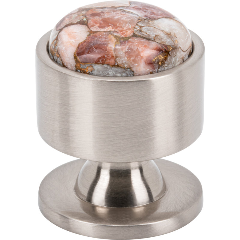 Firesky Diameter Knob, Brushed Satin Nickel, Mohave Yellow, 1 3/8"