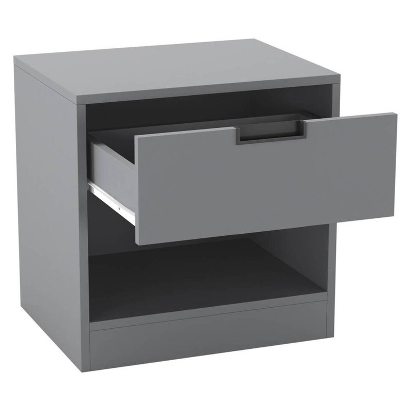 Siek 45cm W Metal Bedside Table, Gray