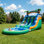 Glissade d'eau à deux voies avec piscine Pop Jump Tropical Island - 23 pi de longueur, 13 pi de hauteur - Vinyle 100% PVC, construction renforcée de force commerciale - Glissade de cour pour enfants et adultes, amusement estival humide ou sec