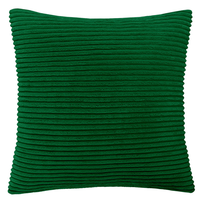 Aspire Homeware Striped Square Velvet Cushion Cover, Emerald, Pack of 4