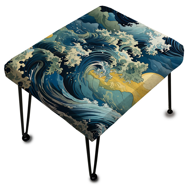 Sunrise Hokusai Waves - Motif japonais - Repose-pieds rectangulaire bord de mer