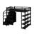 Metal Loft Bed With Storage Shelves, Cabinets And Wardrobe-35940364-35940366