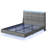 Floating Bed Frame with LED Lights, Charging Station, Tufted Storage Headboard, No Box Spring Needed-1130686581-1130686583