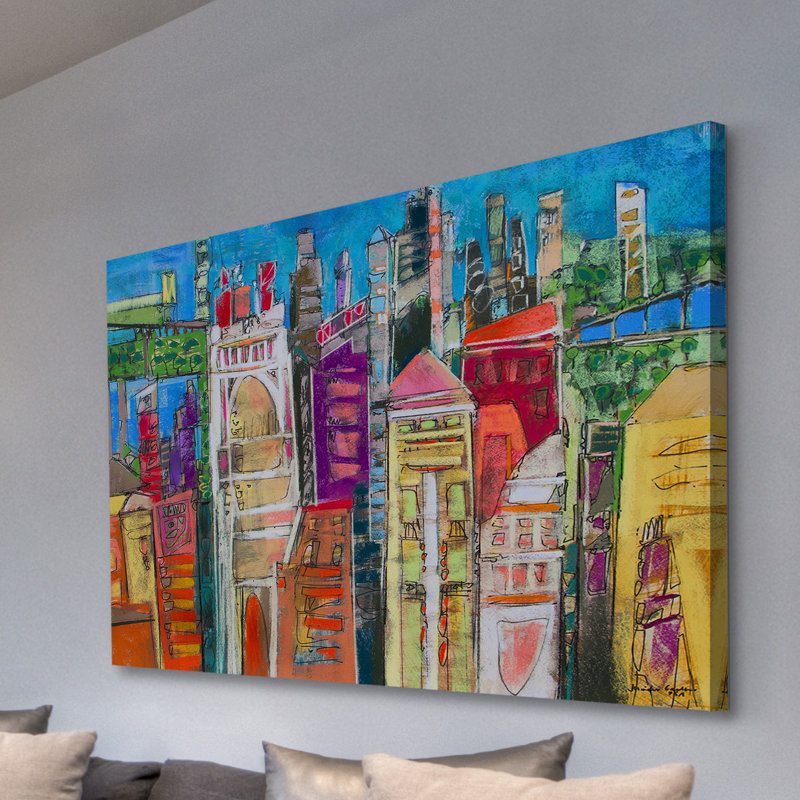 « city horizon 6 », reproduction d’art sur toile tendue, H 12 po x l 18 po x P 1,5 po