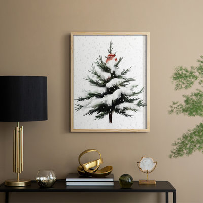 «Christmas Holiday Art CCLxxvi», reproduction d'art encadrée - bois massif