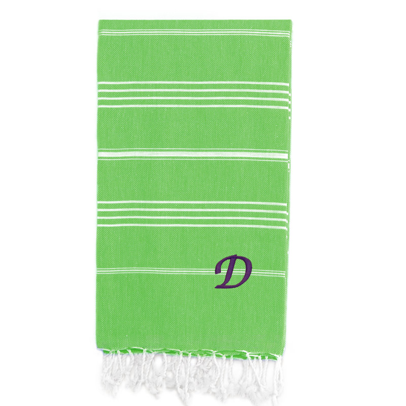 Serviette de plage 100% coton Pestemal Lucky, D, Gris foncé / Blanc