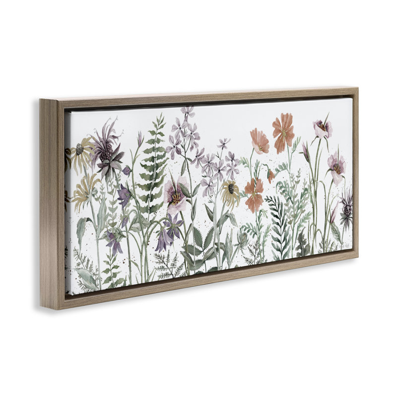 Cadre flottant Lush Summer Botanicals, design par Cindy Jacobs, H 14 po x l 31 po, Cadre flottant orme Montalcino